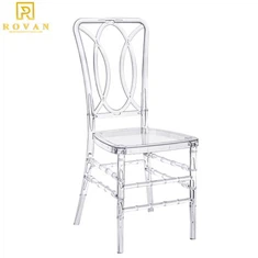 Бела прозирна прозирна акрилна смола ПЦ венчана столица