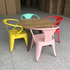 Дрвени метални гвожђе Толик Кид округли сто